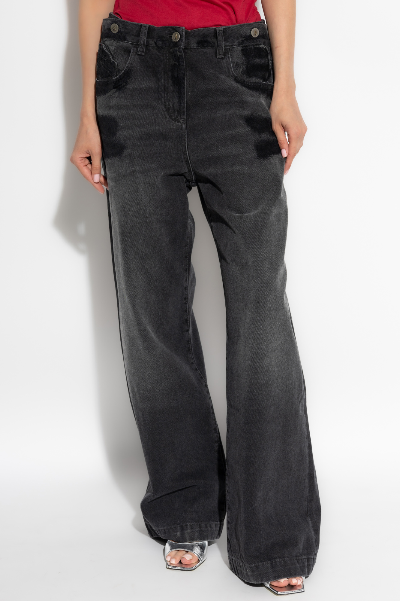 デニム・ジーパン THE ATTICO Women Denim Pants 248WCP190 D075 100 BLACK The Attico 'Wild leg' jeans | Women's Clothing | Vitkac